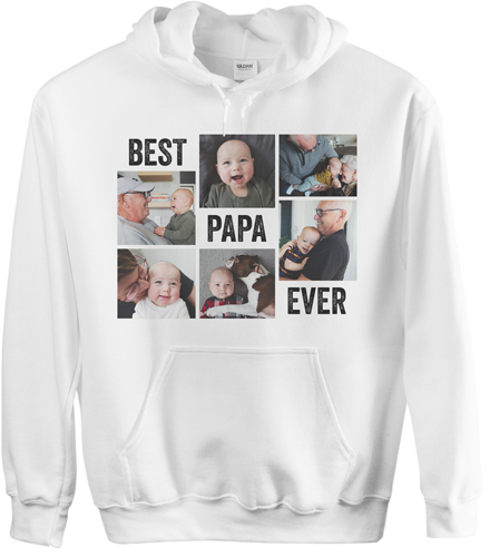 Gallery of Six Custom Hoodie, Double Sided, Adult (M), White, White