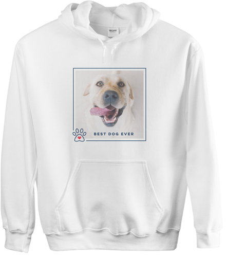 Best in Show Best Dog Ever Custom Hoodie, Double Sided, Adult (M), White, Blue