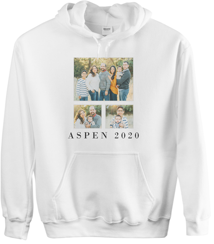 Reunion Gallery of Three Custom Hoodie, Double Sided, Adult (M), White, White