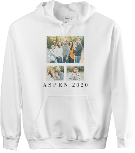 Reunion Gallery of Three Custom Hoodie, Single Sided, Adult (M), White, White, white