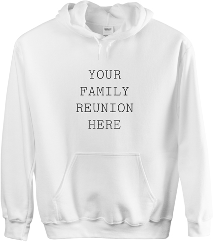 Reunion Your Text Here Custom Hoodie, Double Sided, Adult (M), White, White, white