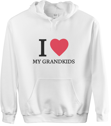 Heart My Grandkids Custom Hoodie, Double Sided, Adult (M), White, Red, fire engine