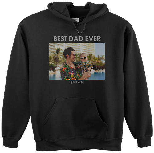 Text Gallery of One Custom Hoodie, Single Sided, Adult (M), Black, White, white