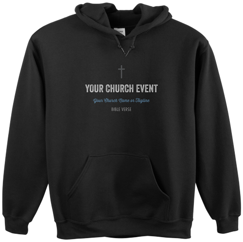 Church Event Custom Hoodie, Double Sided, Adult (M), Black, Gray