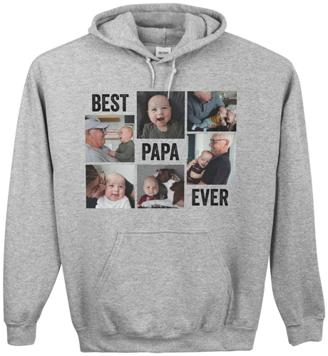 Gallery of Six Custom Hoodie, Single Sided, Adult (M), Gray, White, white