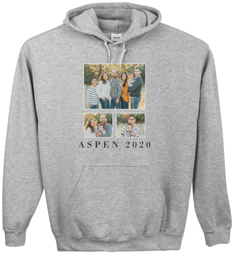 Reunion Gallery of Three Custom Hoodie, Double Sided, Adult (M), Gray, White