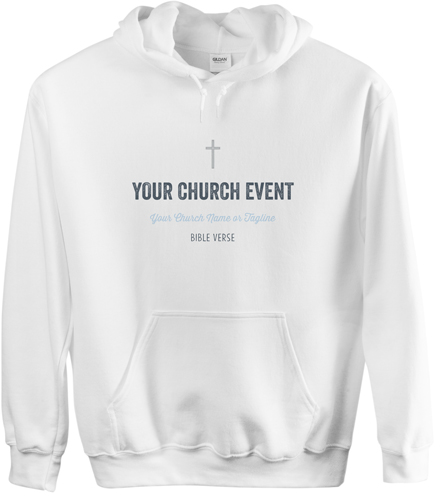 Church Event Custom Hoodie, Single Sided, Adult (L), White, Gray