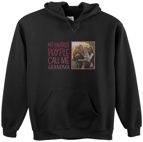 Call Me Grandma Custom Hoodie, Double Sided, Adult (L), Black, Pink, poppy