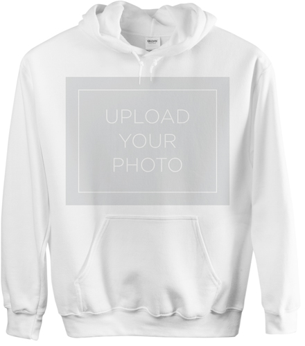 Upload Your Own Design Custom Hoodie, Single Sided, Adult (XL), White, White