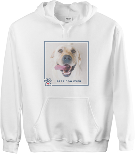 Best in Show Best Dog Ever Custom Hoodie, Double Sided, Adult (XL), White, Blue