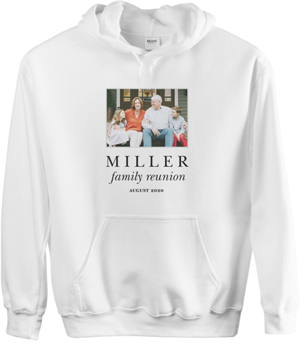 Reunion Gallery of One Custom Hoodie, Double Sided, Adult (XL), White, White