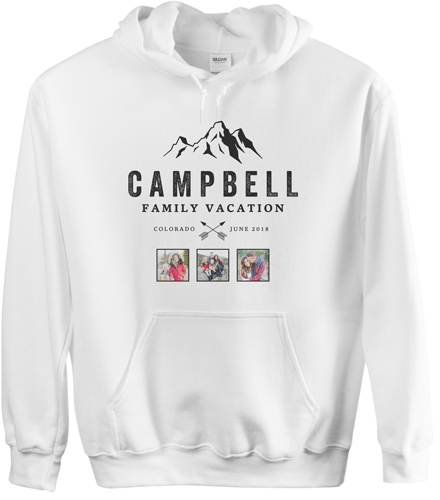 Mountain Vacation Custom Hoodie, Double Sided, Adult (XL), White, Black, black