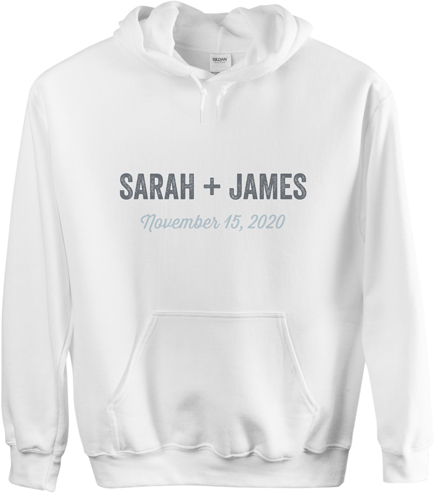 Wedding Your Text Here Custom Hoodie, Single Sided, Adult (XL), White, White