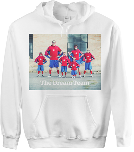 Photo Gallery Custom Hoodie, Single Sided, Adult (XL), White, White, white