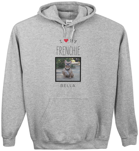 Simply Chic I Love My Custom Hoodie, Single Sided, Adult (XL), Gray, Red, fire engine