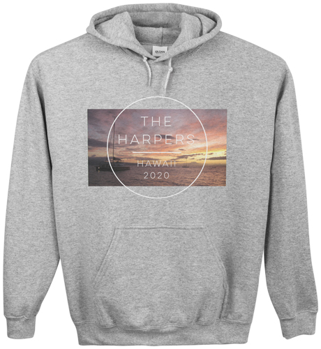 Beach Vacation Custom Hoodie, Single Sided, Adult (XL), Gray, White, white