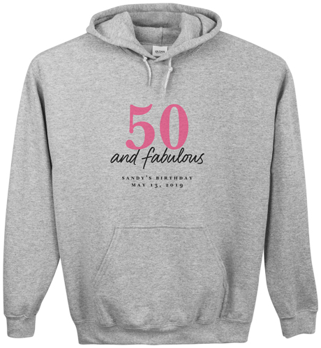 Fabulous Birthday Custom Hoodie, Single Sided, Adult (XL), Gray, Gray
