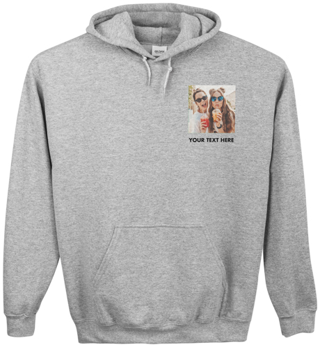 Pocket Gallery of One Custom Hoodie, Single Sided, Adult (XXL), Gray, White