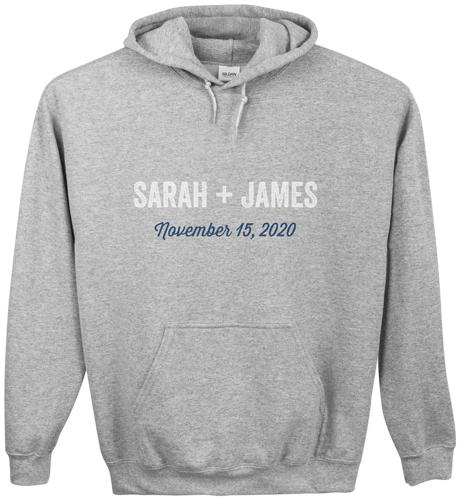 Wedding Your Text Here Custom Hoodie, Double Sided, Adult (XXL), Gray, White