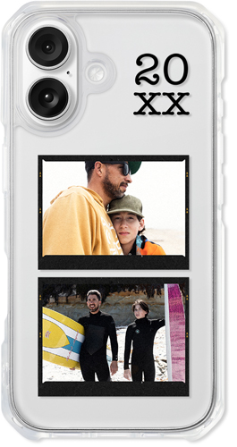 Film Frame Year iPhone Clear Impact Case, Without Magsafe, Impact Clear, iPhone 16, Black, black