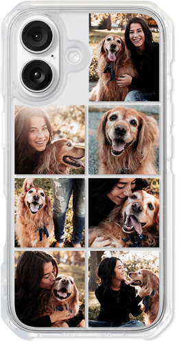 Gallery Of Seven Grid iPhone Clear Impact Case, Without Magsafe, Impact Clear, iPhone 16, Multicolor, multi