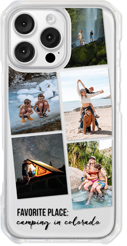 Tilted Photo Strip iPhone Clear Impact Case, Without Magsafe, Impact Clear, iPhone 16 Pro Max, Black, black