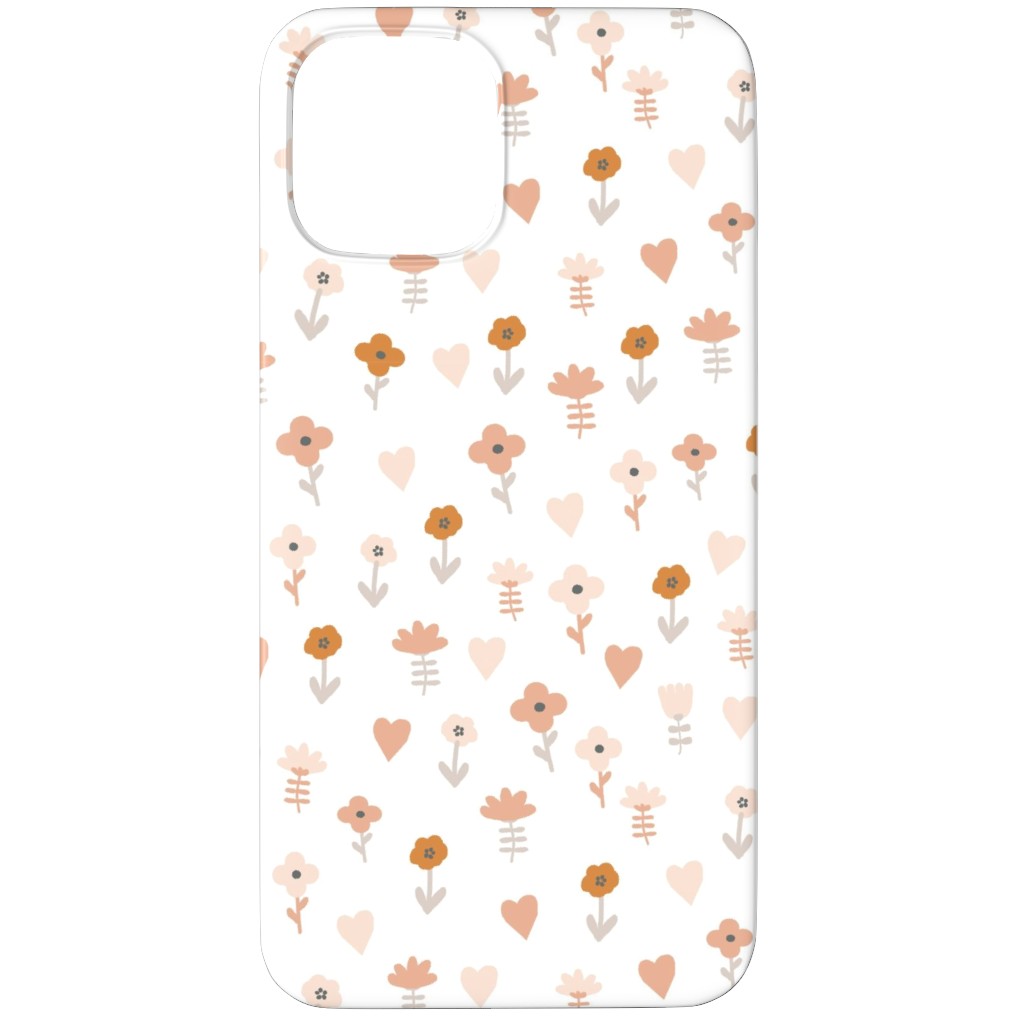 Wild Flowers - Boho - Neutral on White Phone Case, Silicone Liner Case, Matte, iPhone 11 Pro Max, Pink