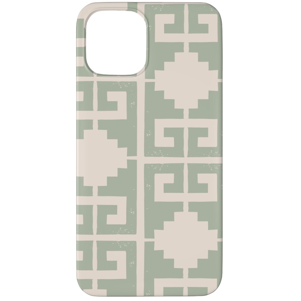 Greek To Me - Green on Cream Phone Case, Silicone Liner Case, Matte, iPhone 11 Pro Max, Green