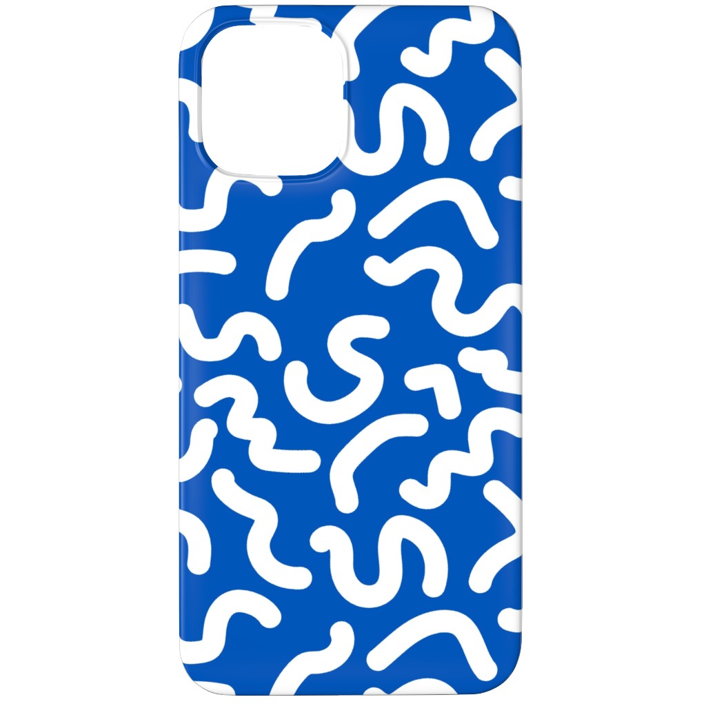 Dark Squiggles - Blue Phone Case, Silicone Liner Case, Matte, iPhone 11 Pro Max, Blue