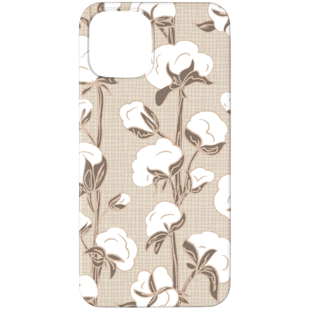 Cotton Stalk Stripe - Brown Phone Case, Silicone Liner Case, Matte, iPhone 11 Pro Max, Beige, Pearl