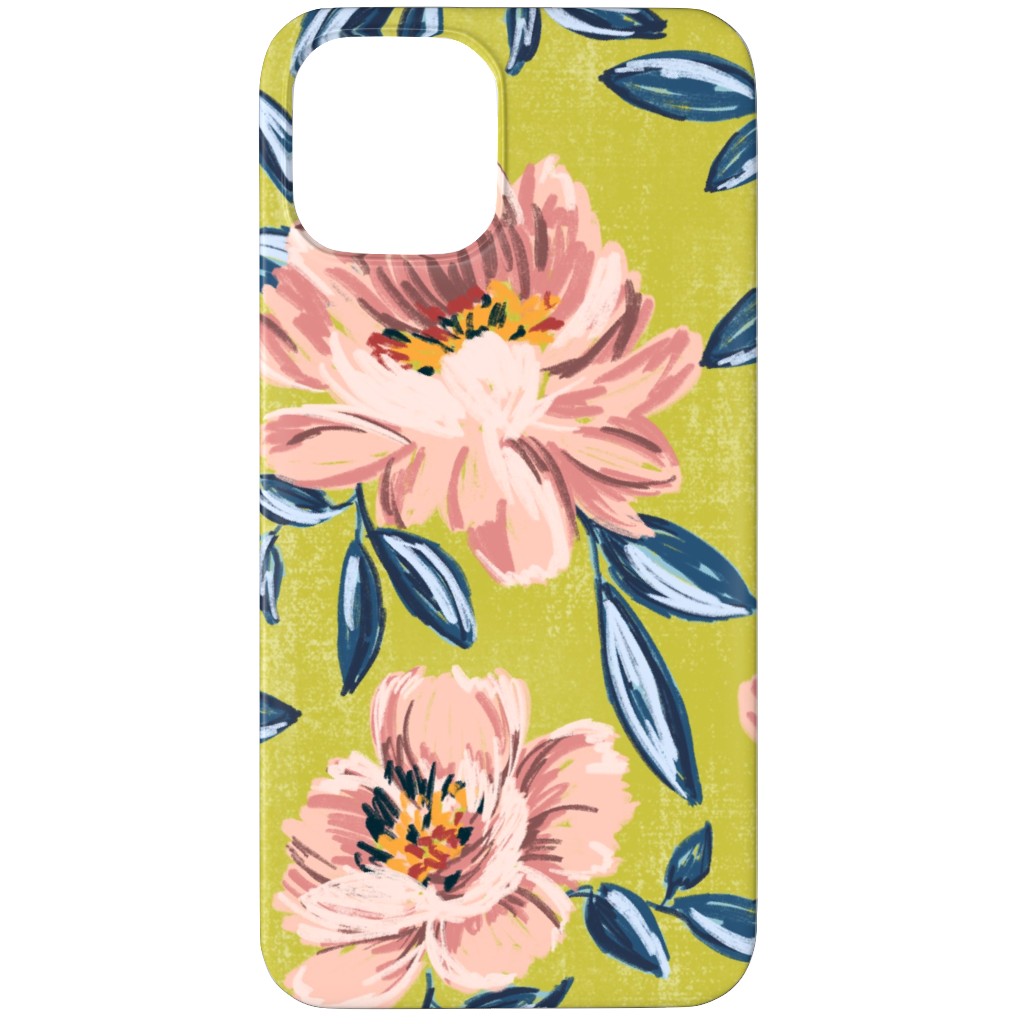 Pink Peonies Phone Case, Silicone Liner Case, Matte, iPhone 11 Pro Max, Green