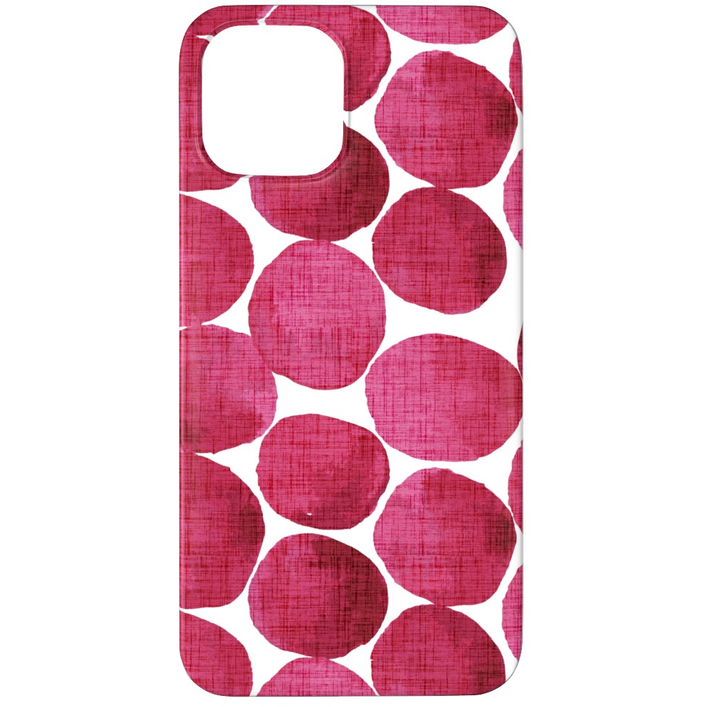 Watercolor Textured Dots - Red Phone Case, Silicone Liner Case, Matte, iPhone 11 Pro Max, Red, Red