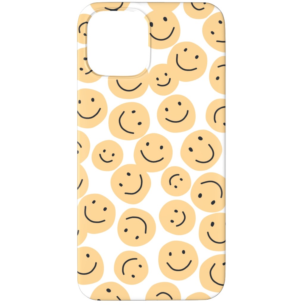 Happy Smiley Faces - Yellow Phone Case, Slim Case, Matte, iPhone 11 Pro Max, Yellow