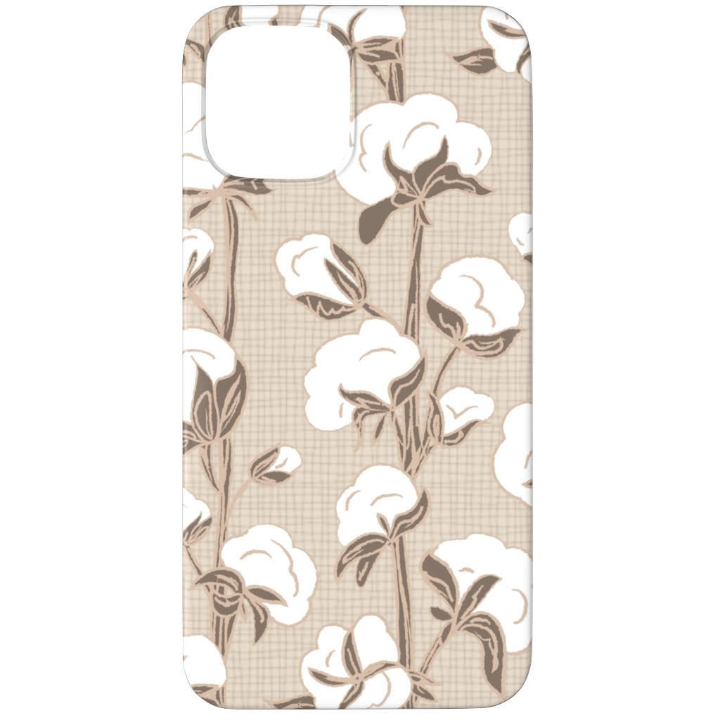 Cotton Stalk Stripe - Brown Phone Case, Slim Case, Matte, iPhone 11 Pro Max, Beige
