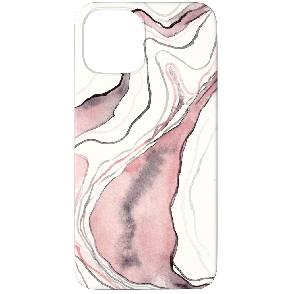 Marbled Watercolor Stone - Pink Phone Case, Slim Case, Matte, iPhone 11 Pro Max, Pink