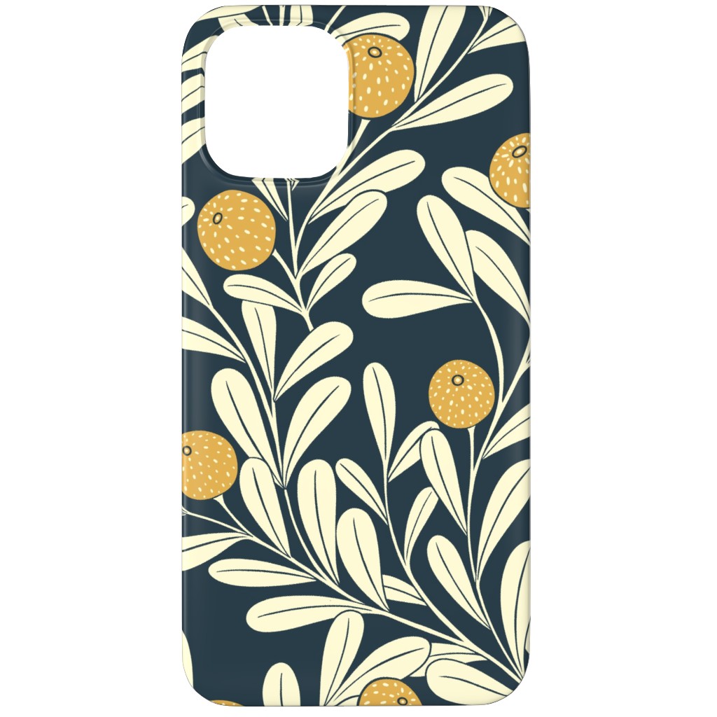 Waved Vines and Fruit - Dark Phone Case, Silicone Liner Case, Matte, iPhone 11 Pro, Multicolor