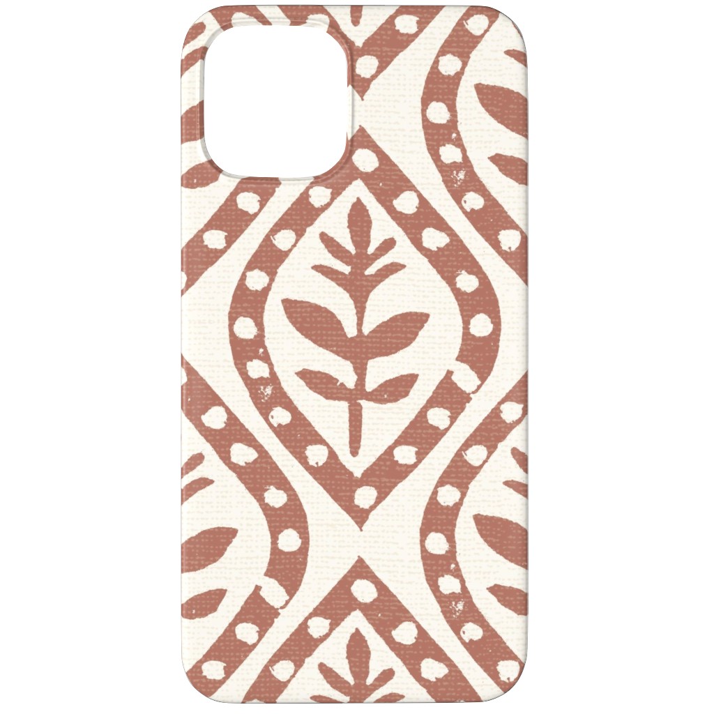 Molly's Print - Terracotta Phone Case, Silicone Liner Case, Matte, iPhone 11 Pro, Brown