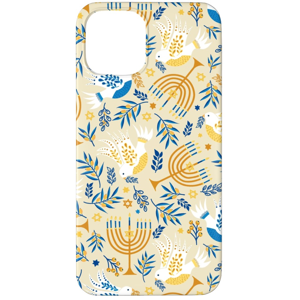Hanukkah Birds Menorahs - Yellow Phone Case, Silicone Liner Case, Matte, iPhone 11 Pro, Yellow, Classic Yellow