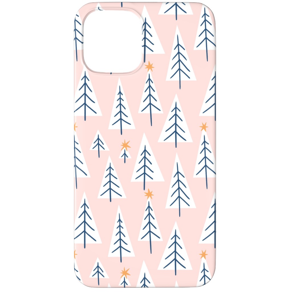 Christmas Forest on Pink Phone Case, Silicone Liner Case, Matte, iPhone 11 Pro, Pink