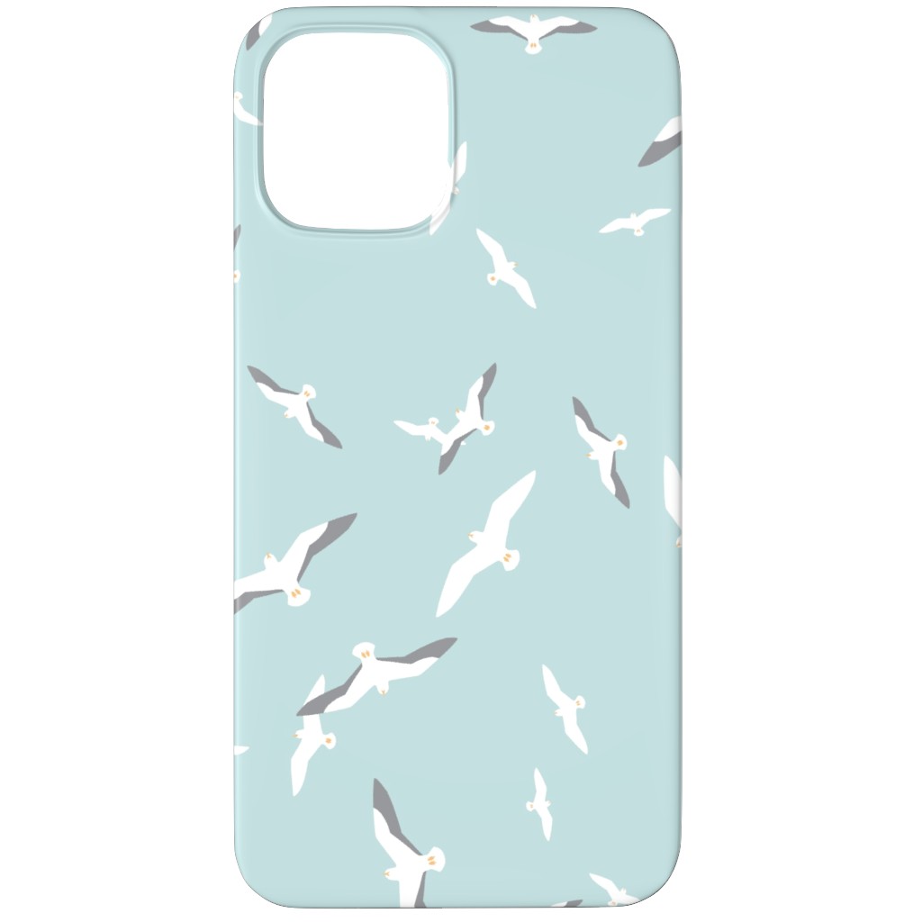 Flying Seagulls - Blue Phone Case, Silicone Liner Case, Matte, iPhone 11 Pro, Blue, True Blue