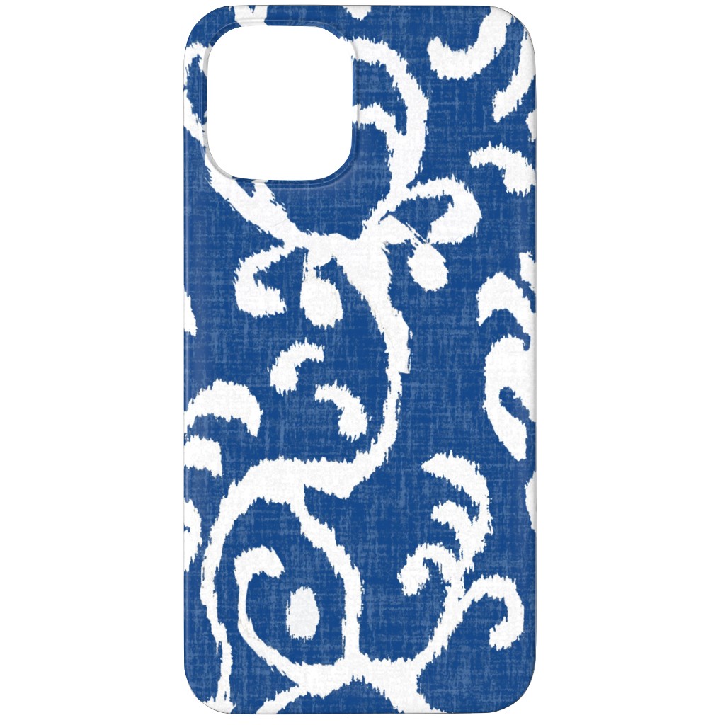 Lucette Ikat - Navy Phone Case, Silicone Liner Case, Matte, iPhone 11 Pro, Blue, True Blue