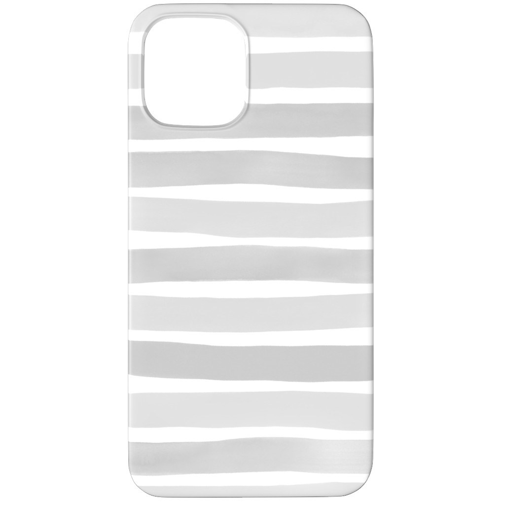 Imperfect Watercolor Stripes Phone Case, Silicone Liner Case, Matte, iPhone 11 Pro, Gray