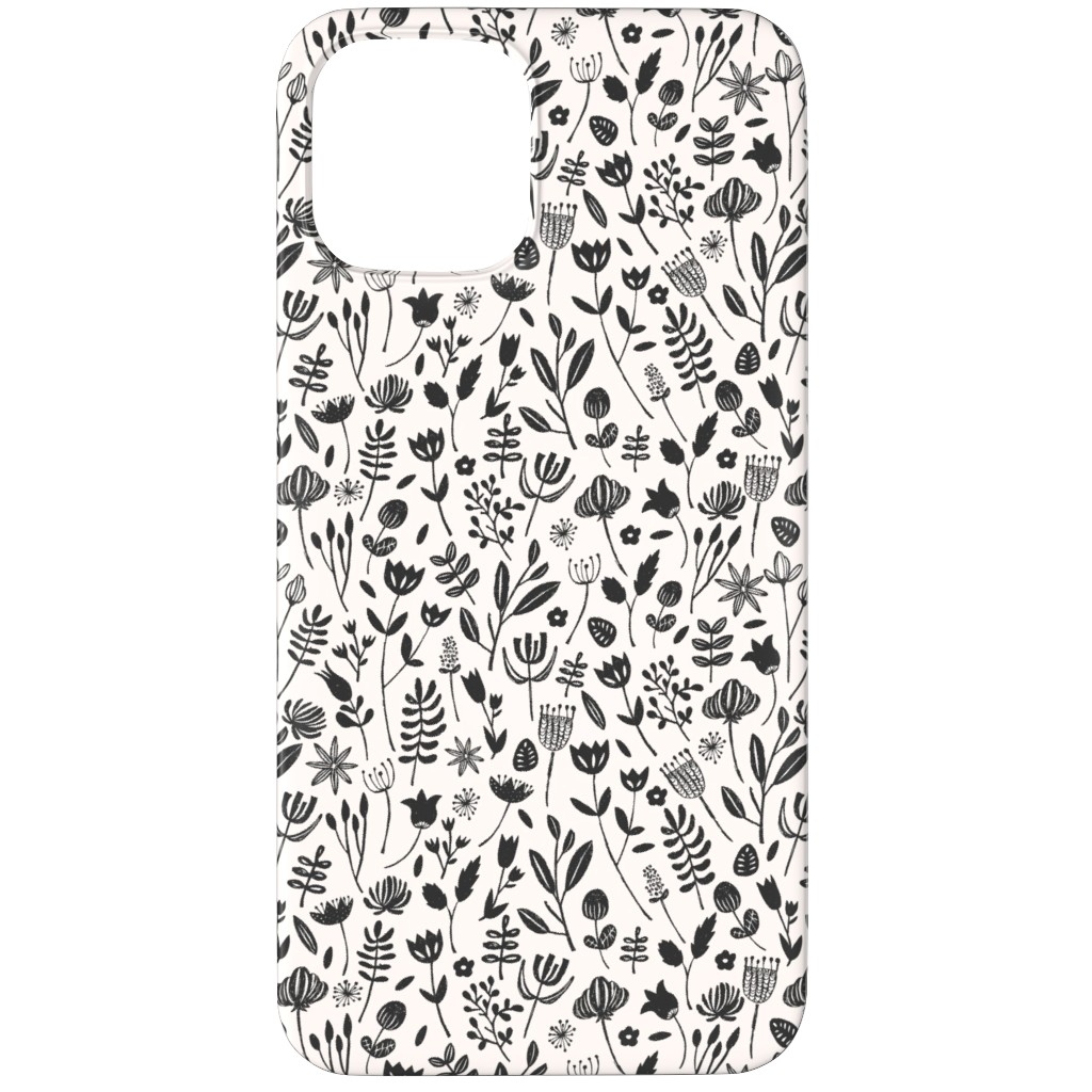 Folk Botanical Print - Neutral Phone Case, Silicone Liner Case, Matte, iPhone 11 Pro, Beige