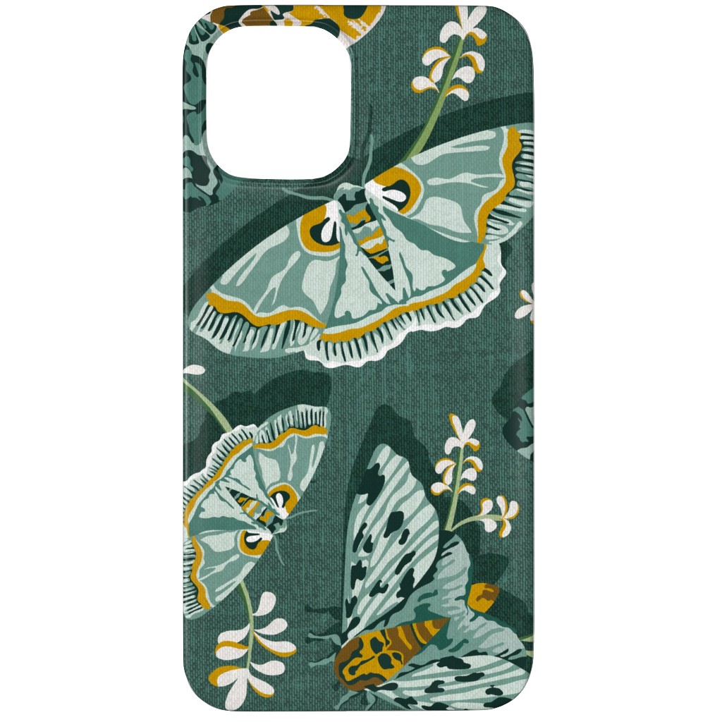 Gathering Moths - Green Phone Case, Silicone Liner Case, Matte, iPhone 11 Pro, Green