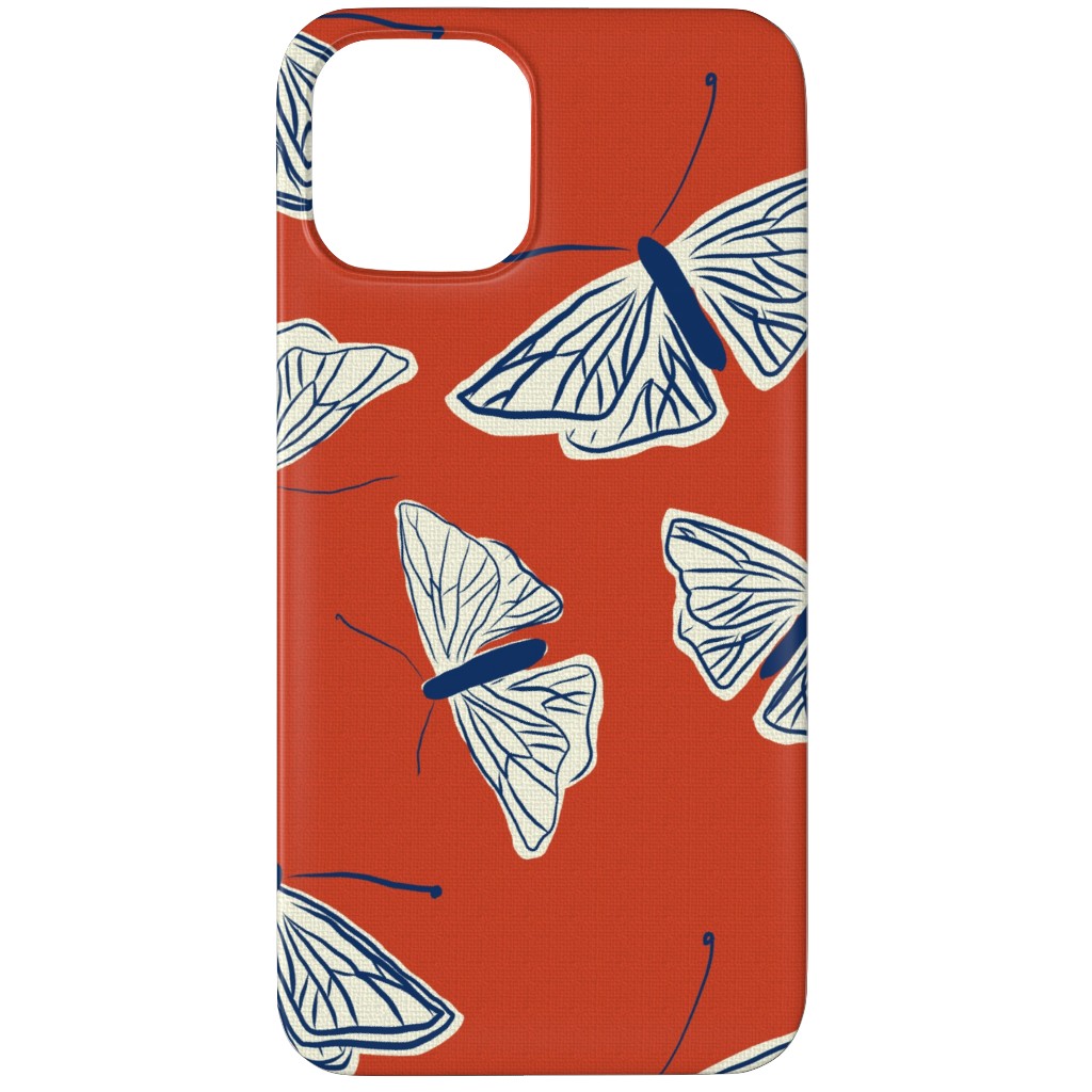 Moths - Rust Phone Case, Silicone Liner Case, Matte, iPhone 11 Pro, Red