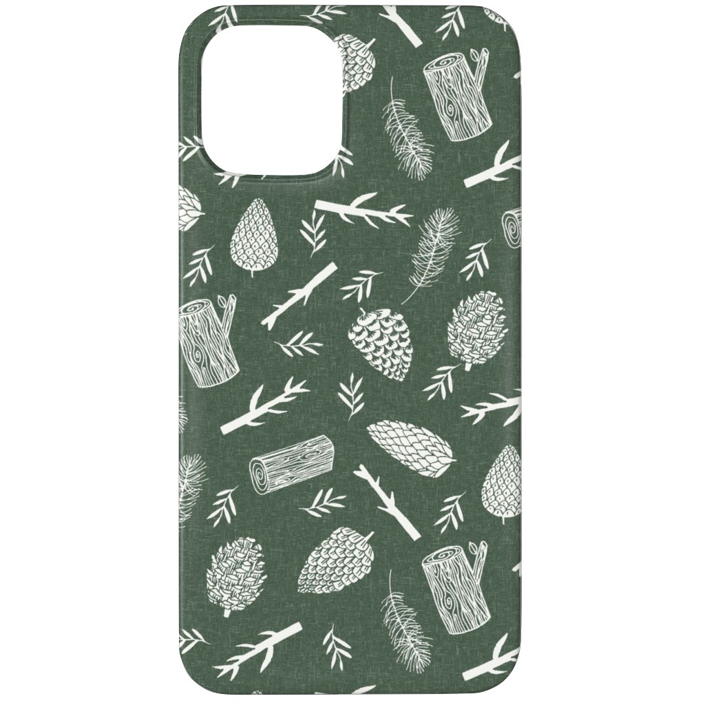 Pinecones - Hunter Green Phone Case, Silicone Liner Case, Matte, iPhone 11 Pro, Green, Classic Green