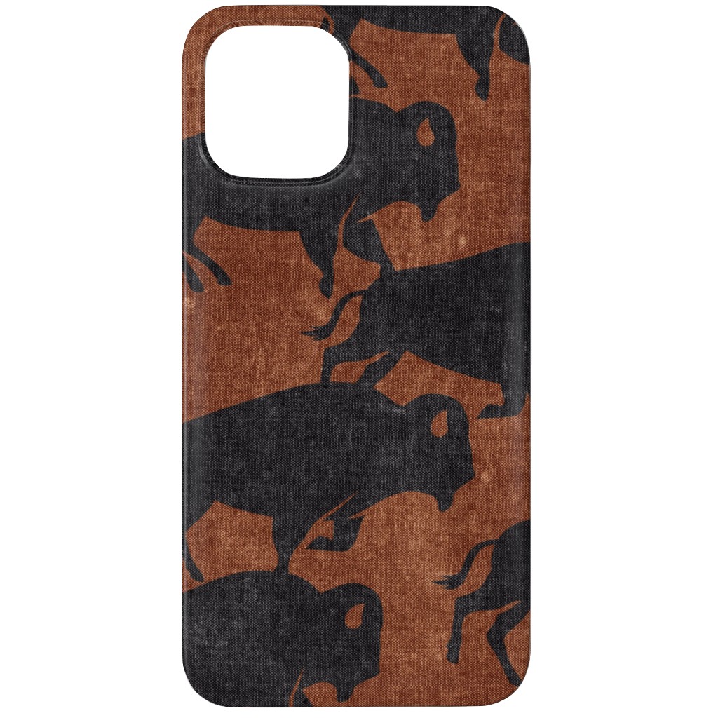 Bison Stampede - Inkwell on Brandywine Phone Case, Silicone Liner Case, Matte, iPhone 11 Pro, Brown