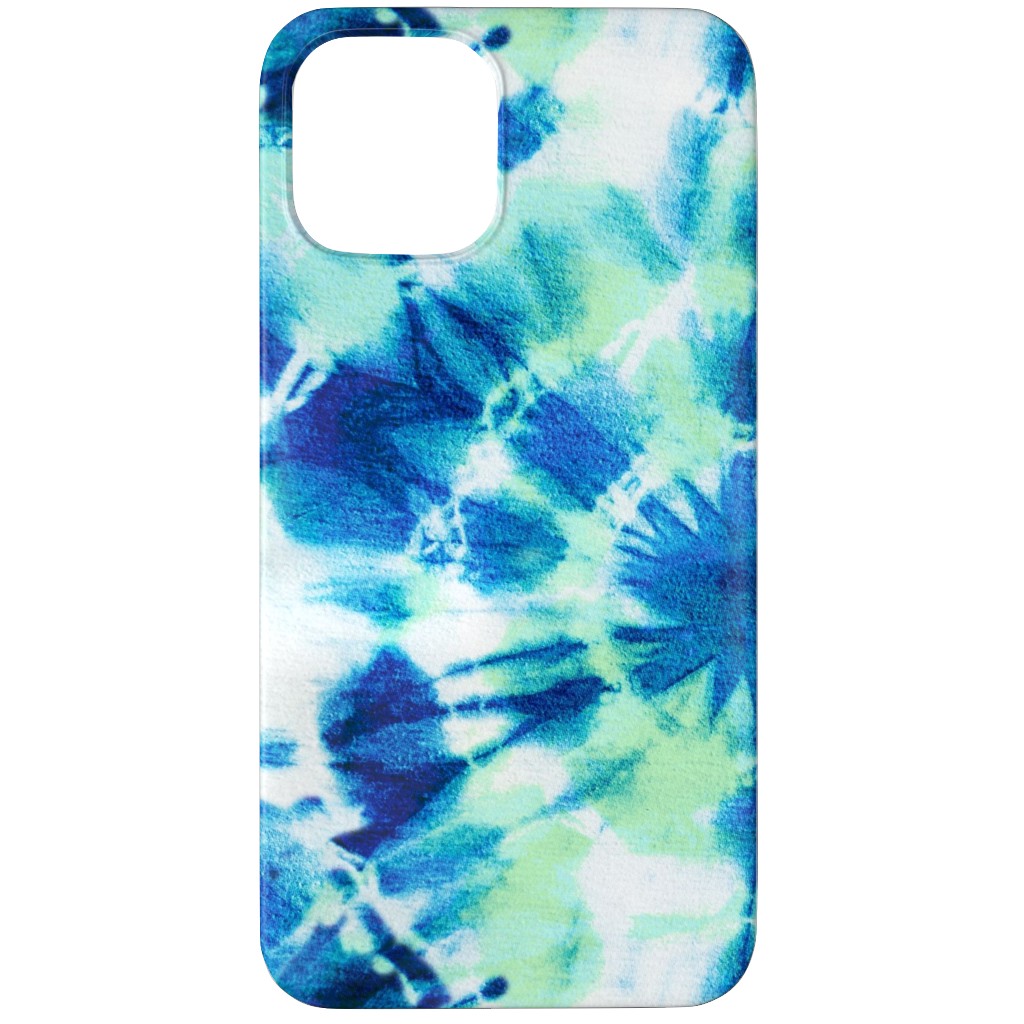 Tie Dye Ink Splat Indigo and Green Phone Case, Silicone Liner Case, Matte, iPhone 11 Pro, Blue