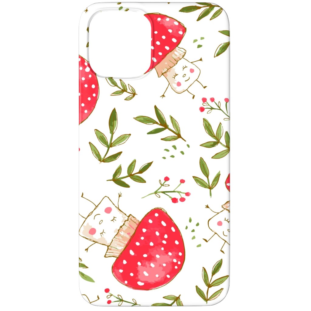 the Happiest Little Mushrooms - Red Phone Case, Slim Case, Matte, iPhone 11 Pro, Red