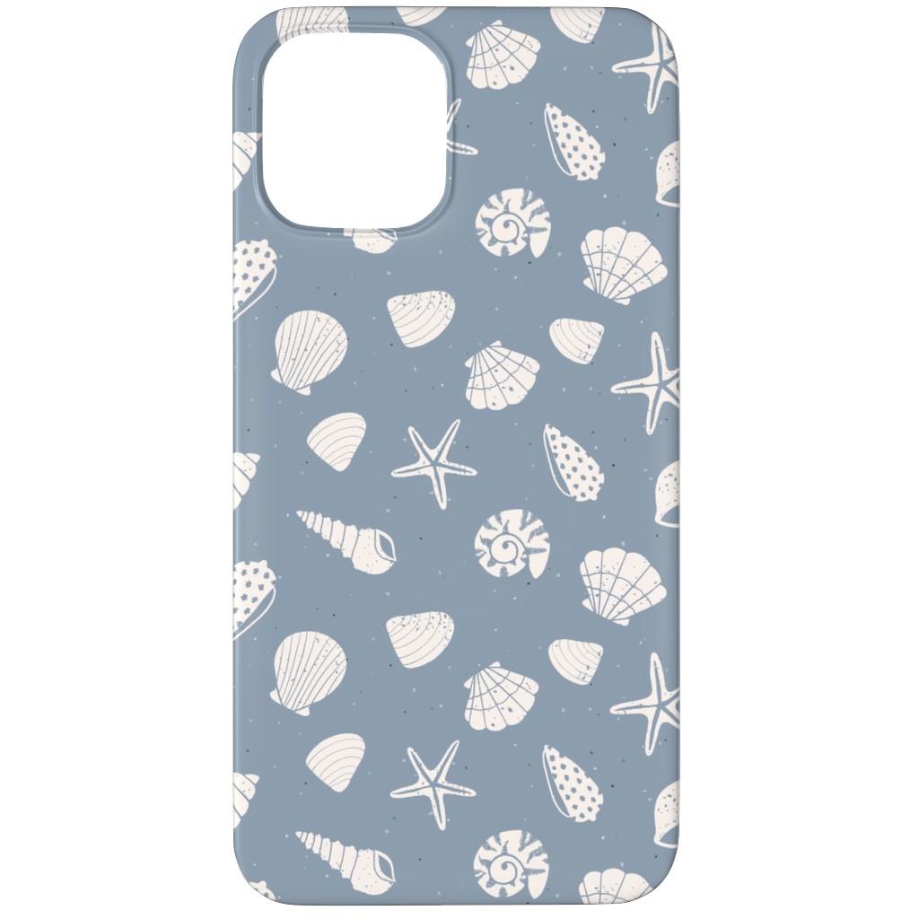 Seashells Summer Beach - Dusty Blue Phone Case, Slim Case, Matte, iPhone 11 Pro, Blue, True Blue